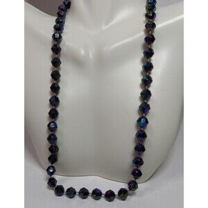 Unbranded Necklace Faceted Beads Iridescent 18"